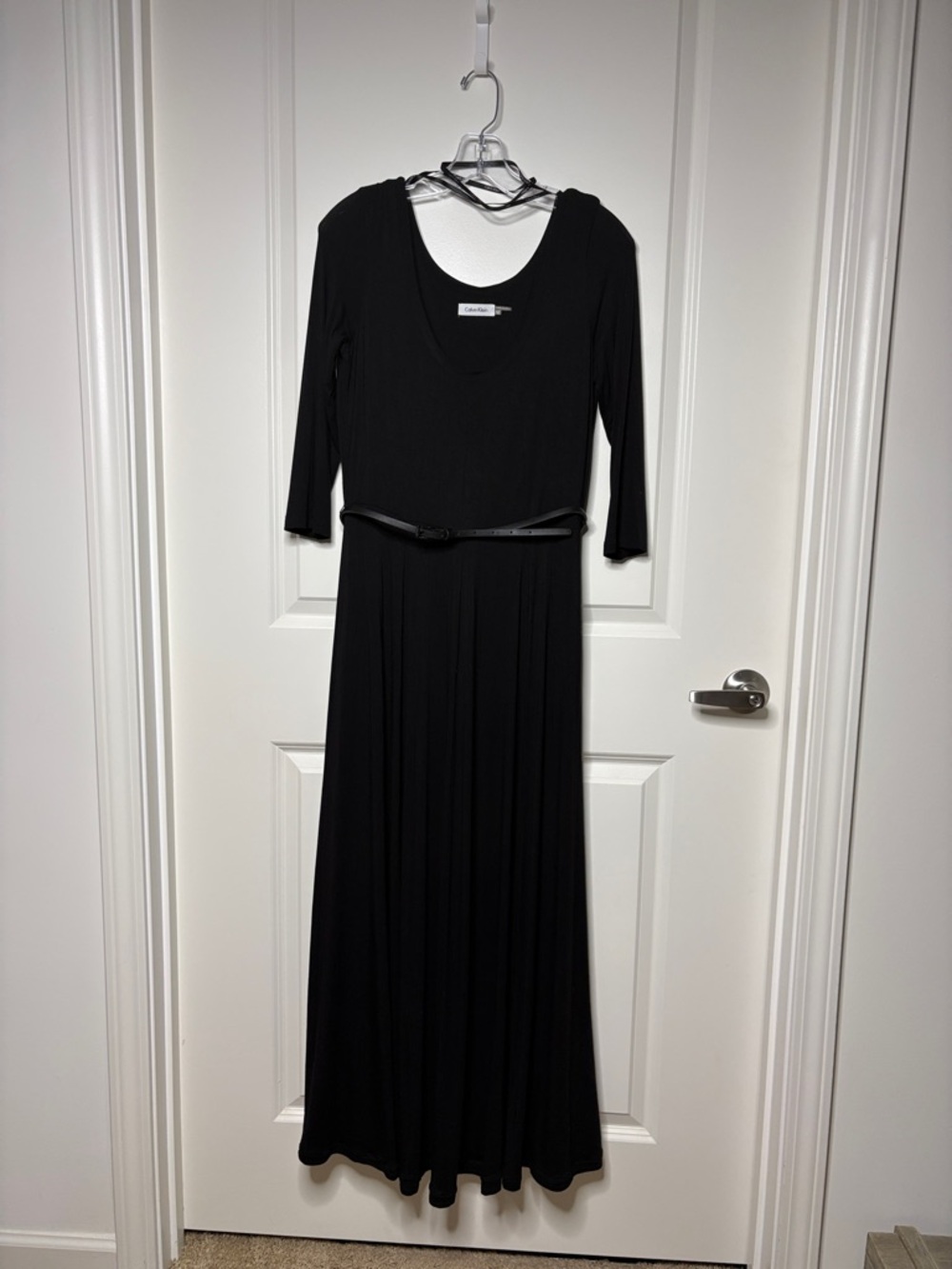 Calvin Klein Black Maxi Dress with Belt
